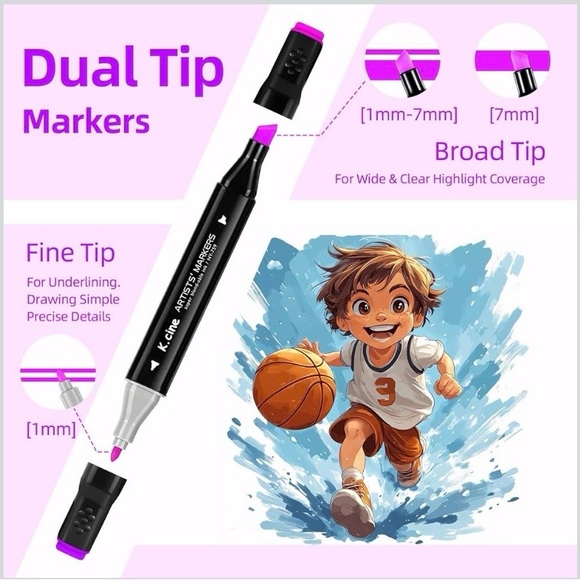 NEW - Alcohol Markers, 80 Permanent Art Coloring Markers for Coloring Book - Picture 3 of 6